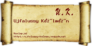 Ujfalussy Kálmán névjegykártya