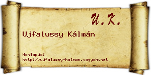 Ujfalussy Kálmán névjegykártya