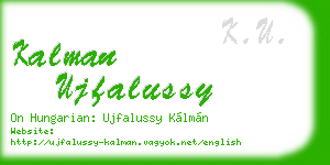kalman ujfalussy business card